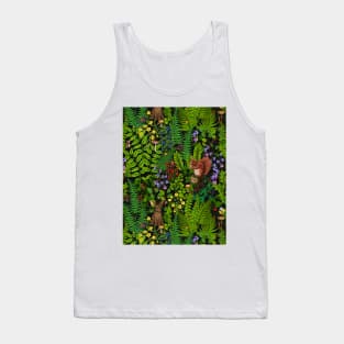 Forest life- squirrel, bird and rabbit Tank Top